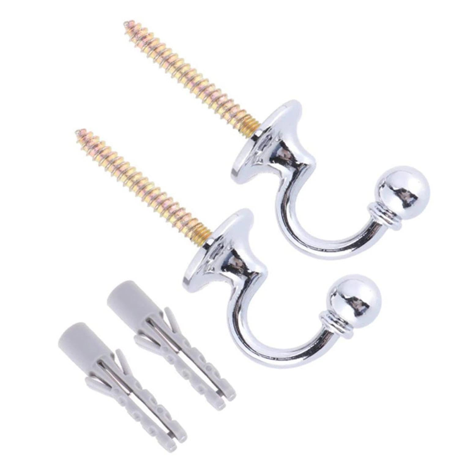 FIBOUND 2 Pcs Elegant Silver U-Shaped Drapery Retainers – Premium Metal Curtain Fasteners for Stylish Window Dressings. Heavy-Duty Design Ensures Secure Hold While Enhancing Room Aesthetics.