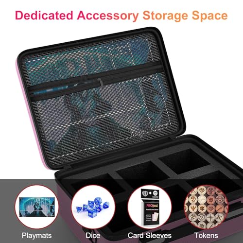 Image of Proijeut Card Deck Box with Portable Case, 6 Pack Clear Commander Deck Box with 6 Dividers, Holds 600+ Double Sleeved Cards, Fit for MTG, YuGiOh, TCG (Pink)