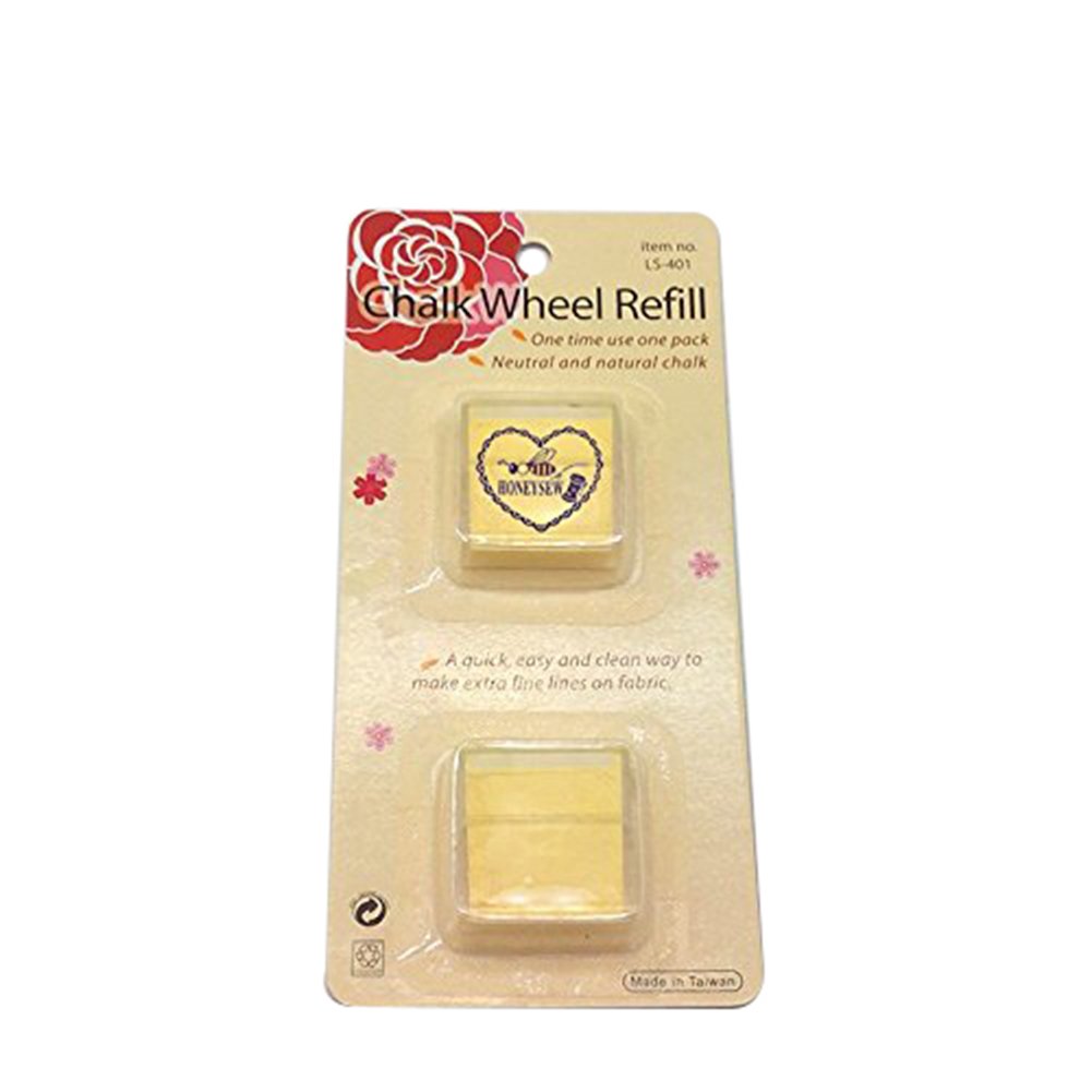 HONYSEW Chalk Wheel and Refill Fine Line Fabric Marker Tailor's Chalk Blue, Red, White, Yellow Choose Color (Refill-Yellow)