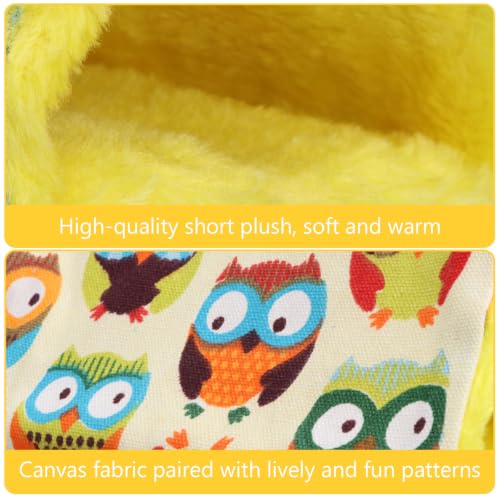 Image of Hypeety Bird Nest Cozy Hanging Bed Cage Warm Plush Hut for Bird, Yellow, M