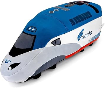 Amtrak NextGen Acela Decor Train Pillow 15 Long Collectible Cushion - Officially Licensed Acela Express - Great for Adult Train Enthusiasts