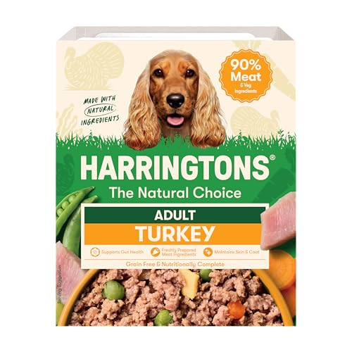 Harringtons Complete Wet Tray Grain Free Hypoallergenic Adult Dog Food Turkey & Potato 8x400g - Made with All Natural Ingredients