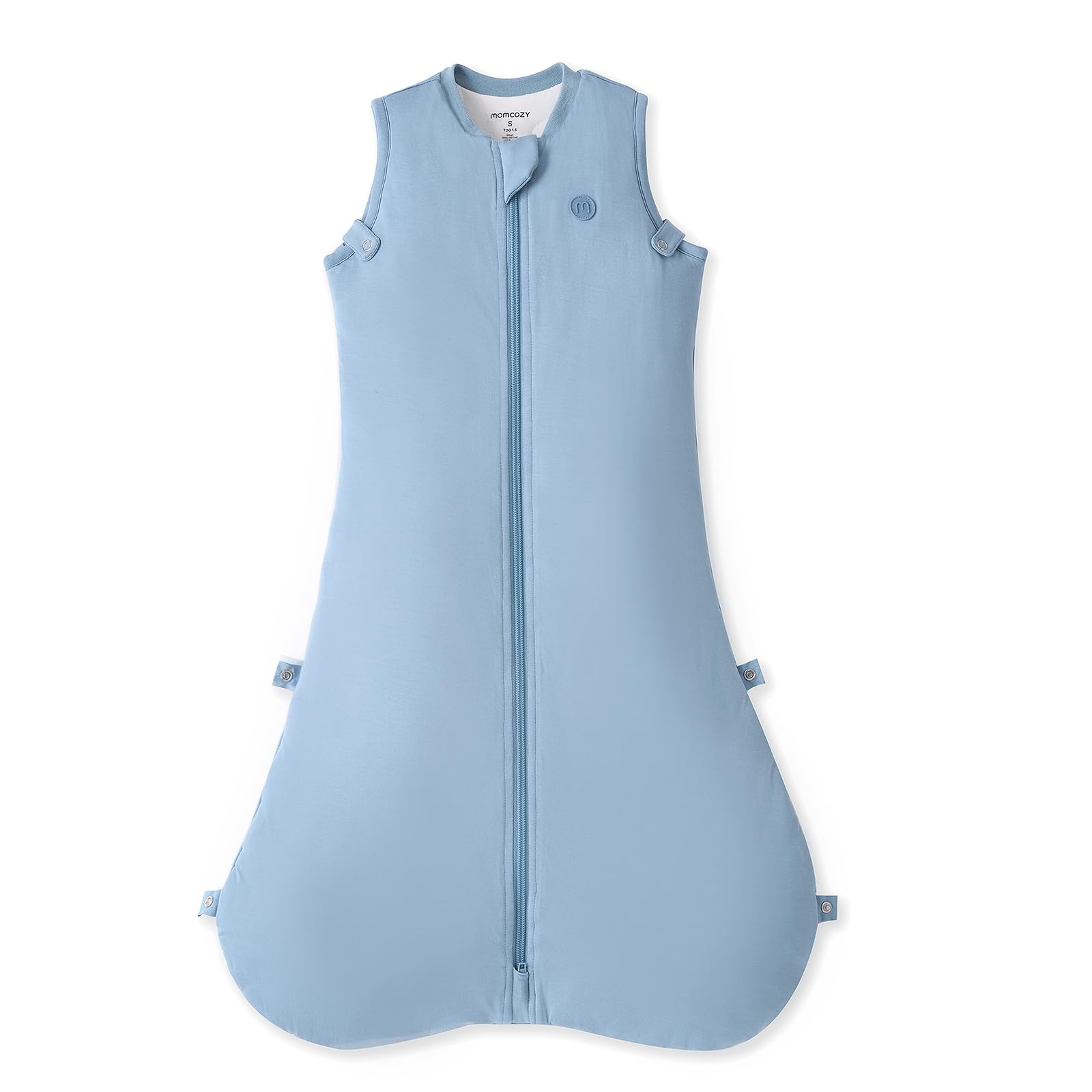 Momcozy Schlafsack Baby 1,5 TOG- Wolkenweicher Bambus mit 1,5 TOG,tragbare Decke mit stützender Plüschfüllung, Zwei-Wege-Reißverschluss für einfaches Windelwechseln, 6-12 Monate, Blau