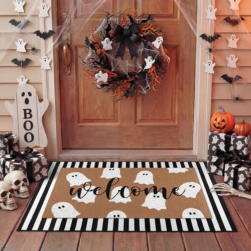 Tinideya 2 Pcs Door Mat Welcome Non Slip Coir Mats