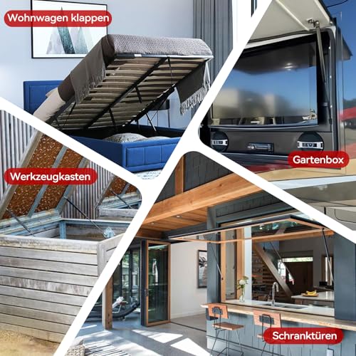 Vepagoo Universal 400MM 600N 60KG Gasdruckfeder Gtossdämpfer Gasdruckzylinder für Wohnmobil Deckel Boden Luke Tür Schuppen Fenster und andere benutzerdefinierte Heavy Duty Projekt, 2er