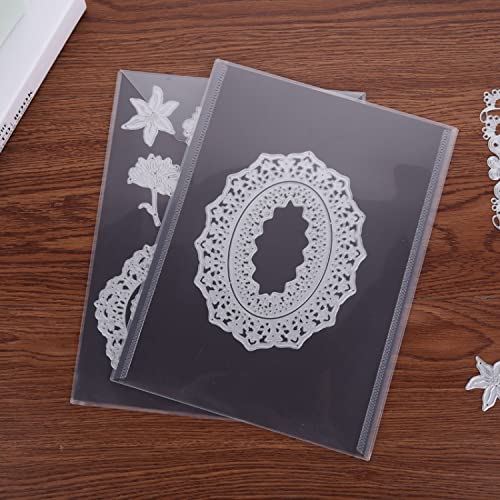 Image of 20Pcs Rubber Magnetic Sheets 0.5mm Thickness with Clear Stamp Die Storage Pockets 48 Label StickerResealable Plastic Storage Pocket Large Envelope Case Cutting Dies Stencil Organizer forCard Making
