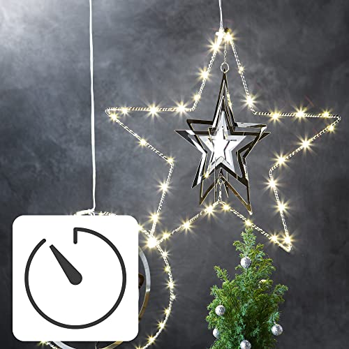 Hellum 522990 LED-Fensterbild Warmblanc silhouette métal effet 3D avec timer - 5