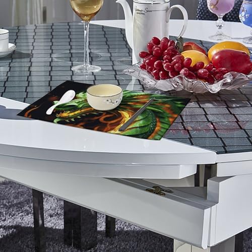 Sets de table dragon chinois en toile lot de 6 pièces lavables 45x30 cm