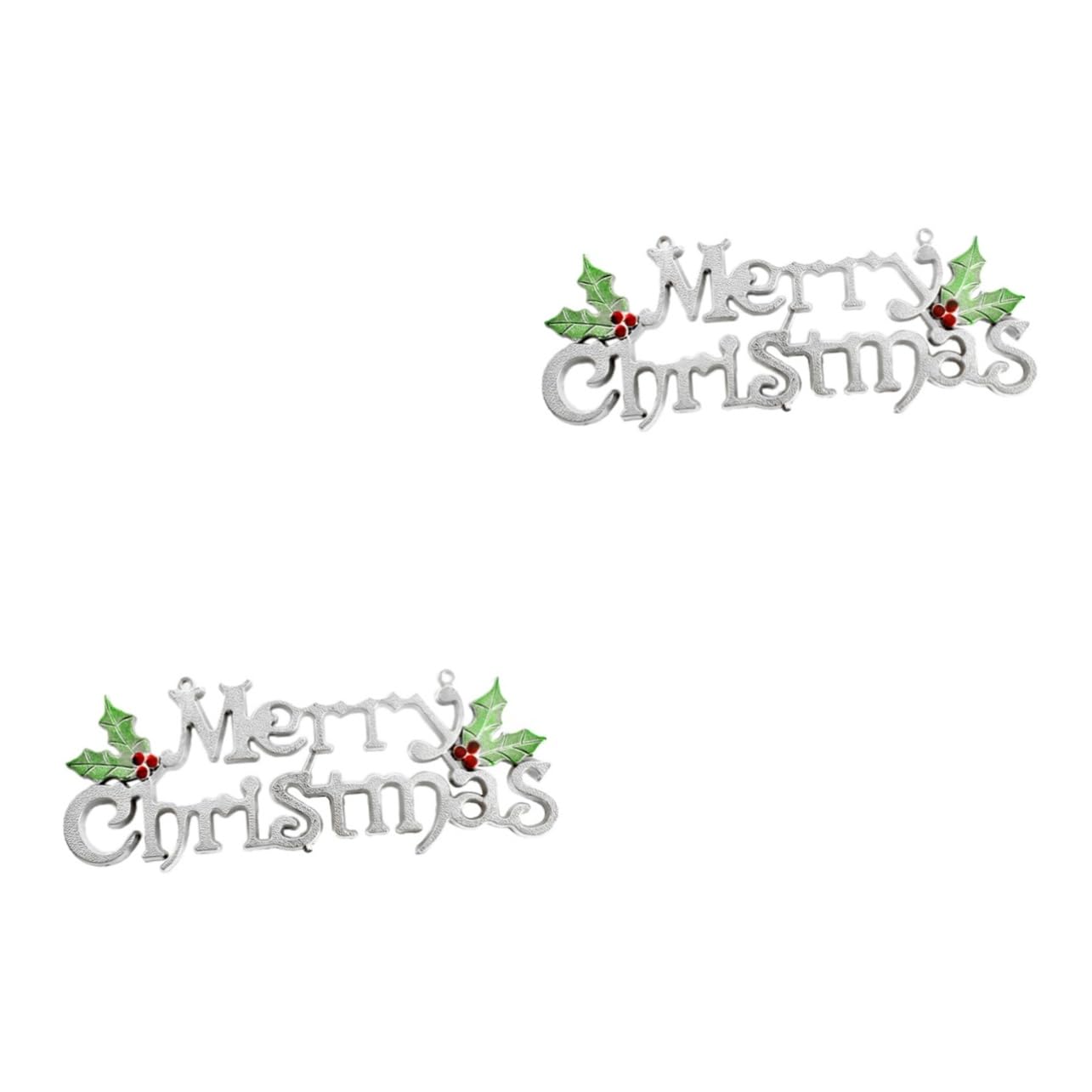 Ciieeo 2pcs Merry Christmas Sign Christmas Tree Wreath Accessories Hanging Ornaments Glitter Door Sign Door Plaque for Wall Hanging Front Decoration