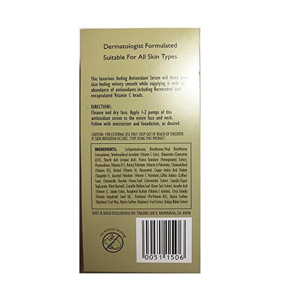 Trader Joe's Nourish Antioxidant Facial Serum, 1 Fl Oz (Pack of 2)