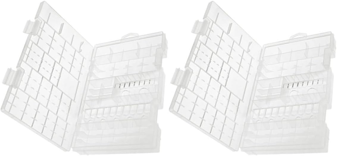 Battery Organizer Case with Compartments for Aa AAA C Size Batteries Plastic Storage Box for Home and Office