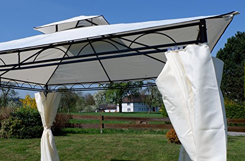 Pavillon Metall AS-S Garten Pavillon 3×3 Meter mit Vorhängen
