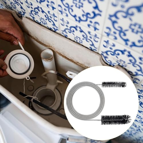 WUBAYI Abflussbürste 200 cm Rohrreinigungsspirale - Flexible Rohrbürste für enge Rohre und Abflussöffnungen (Schwarz)