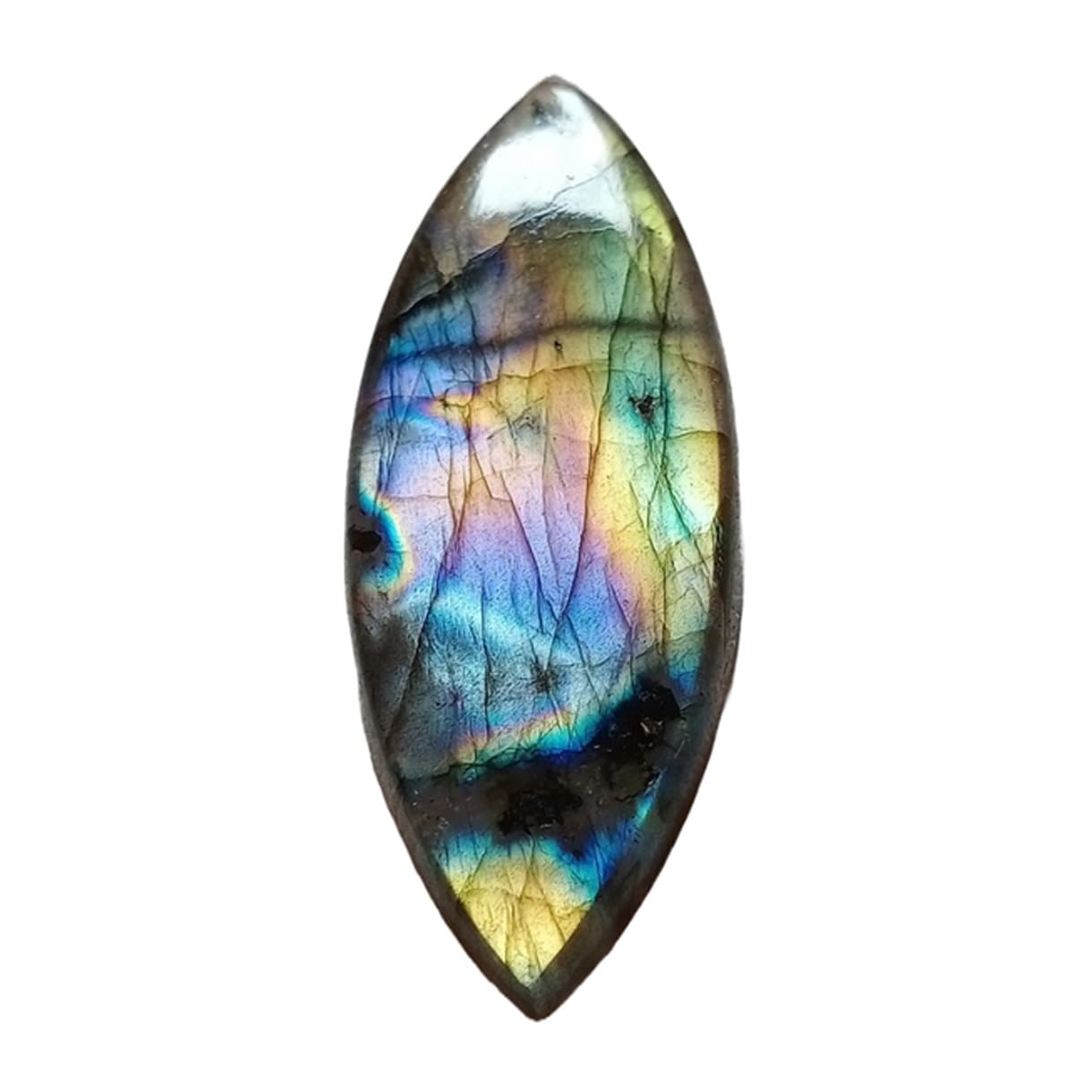 Cabochon labradorite marquise 53mm pour remplacer une pierre de bague cassée
