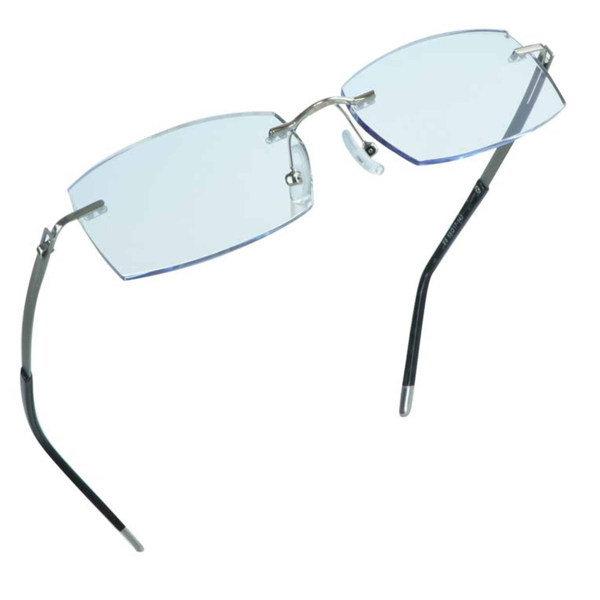 LifeArt Blue Light Blocking Glasses,Computer Reading Glasses,Rimless Frame Tinted Lens with Diamond,Stylish for Men (+3.50 Magnification)