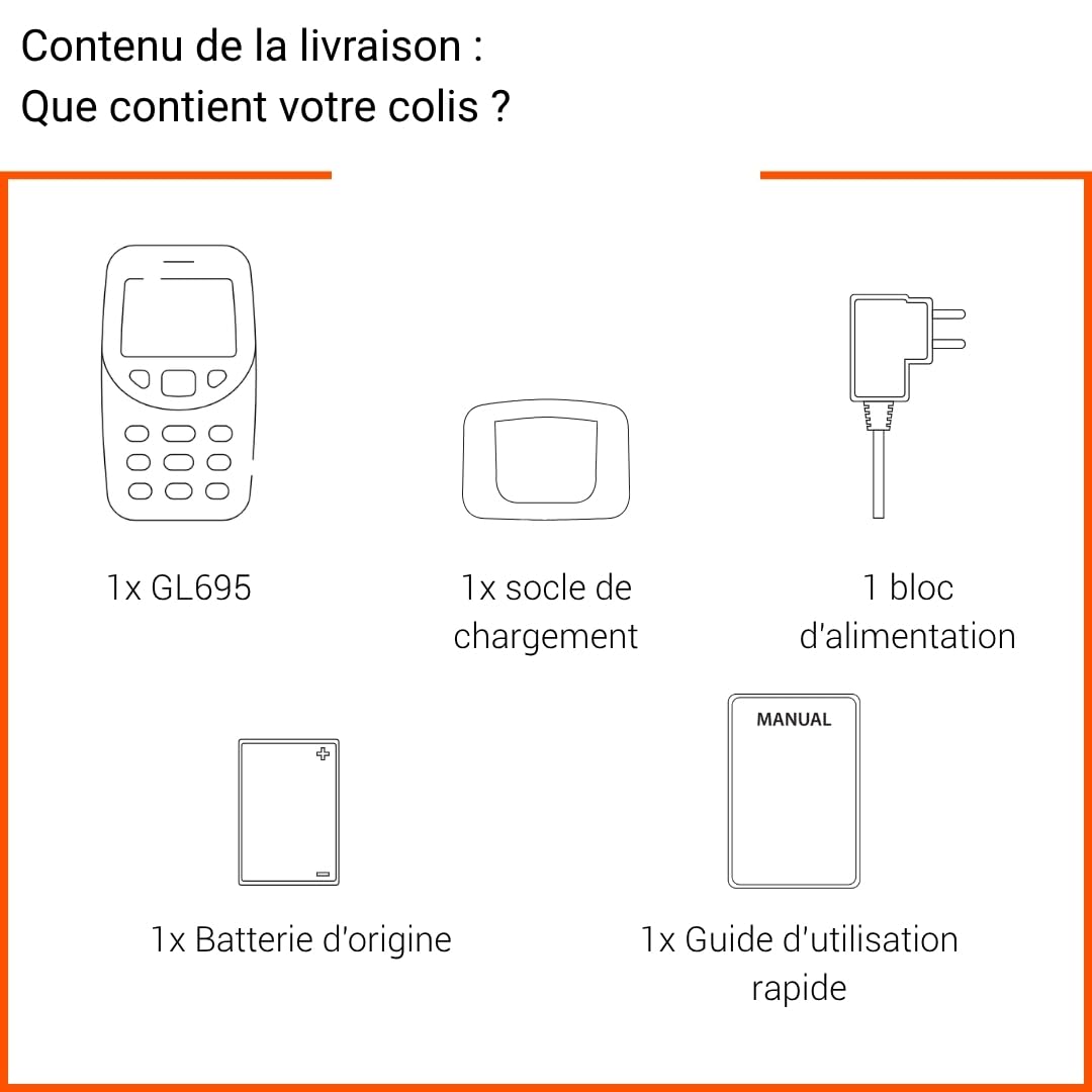 Gigaset GL695 téléphone Senior à Grandes Touches 4G Volte écran IPS 2,31" Batterie 1400 mAh Audio Boost Touche SOS Bluetooth 5.0 Noir