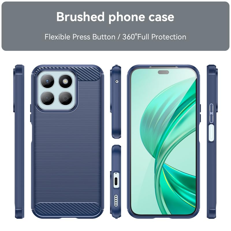 Image of Hybrid Carbon Fiber Back Case for Honor X8B (Blue)