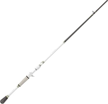 Lews MACH 1 Casting Fishing Rod, 7-Foot, 2-Piece IM7 Graphite Rod with Medium Power and Moderate-Fast Action, Winn Dri-Tac Split-Grip, Graphite Skeletal Reel Seat, White/Black/Green