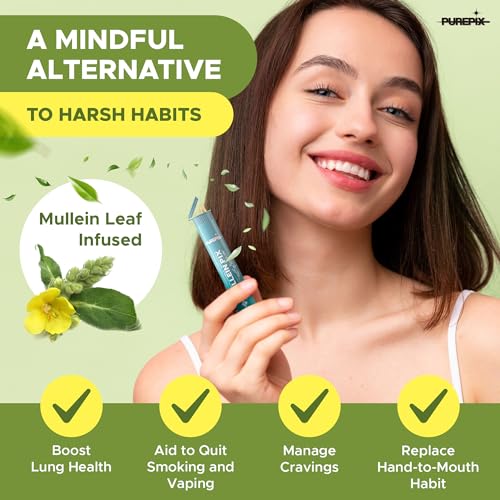 Image of Mullein Pix Flavored Toothpicks Infused with Mullein Leaf, Extra Thick Natural Alternative to the Hand-to-Mouth Habit, 2 Pack 5 Flavor Variety, Plant-Based Herbal Sticks, Nicotine Free, Kosher Vegan