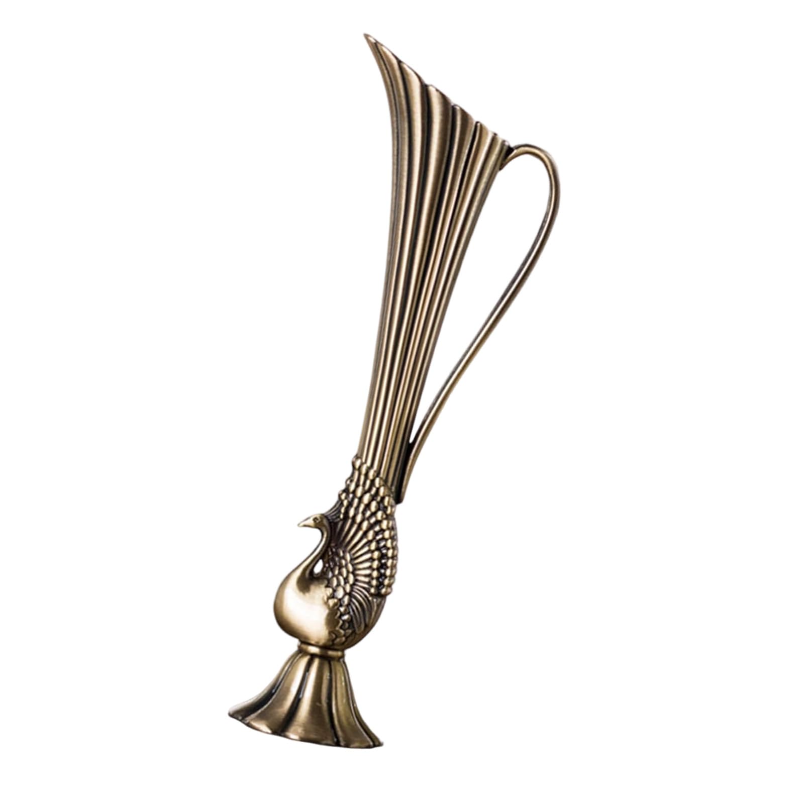 Vase en métal paon bronze : finis les bibelots fragiles, optez pour un vase décoratif durable