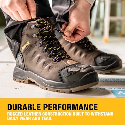 DEWALT Hadley Men's Waterproof, Steel Safety Toe Work Boot, Brown Crazy Horse, 123