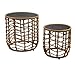 Lumisky Set di 2 tavolini solari in polyrattan effetto naturale 2 x Nerita immagine