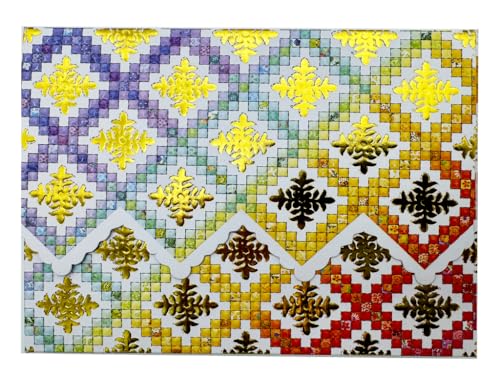 Image of Poster Foundry Irish Chain Quilt Boxed Note Cards by Carol Wilson. 10 embossed 4x5 Die-Cut Notecards and Matching Envelopes in Decorative Gift Box with Magnetic Flap. NCP2361