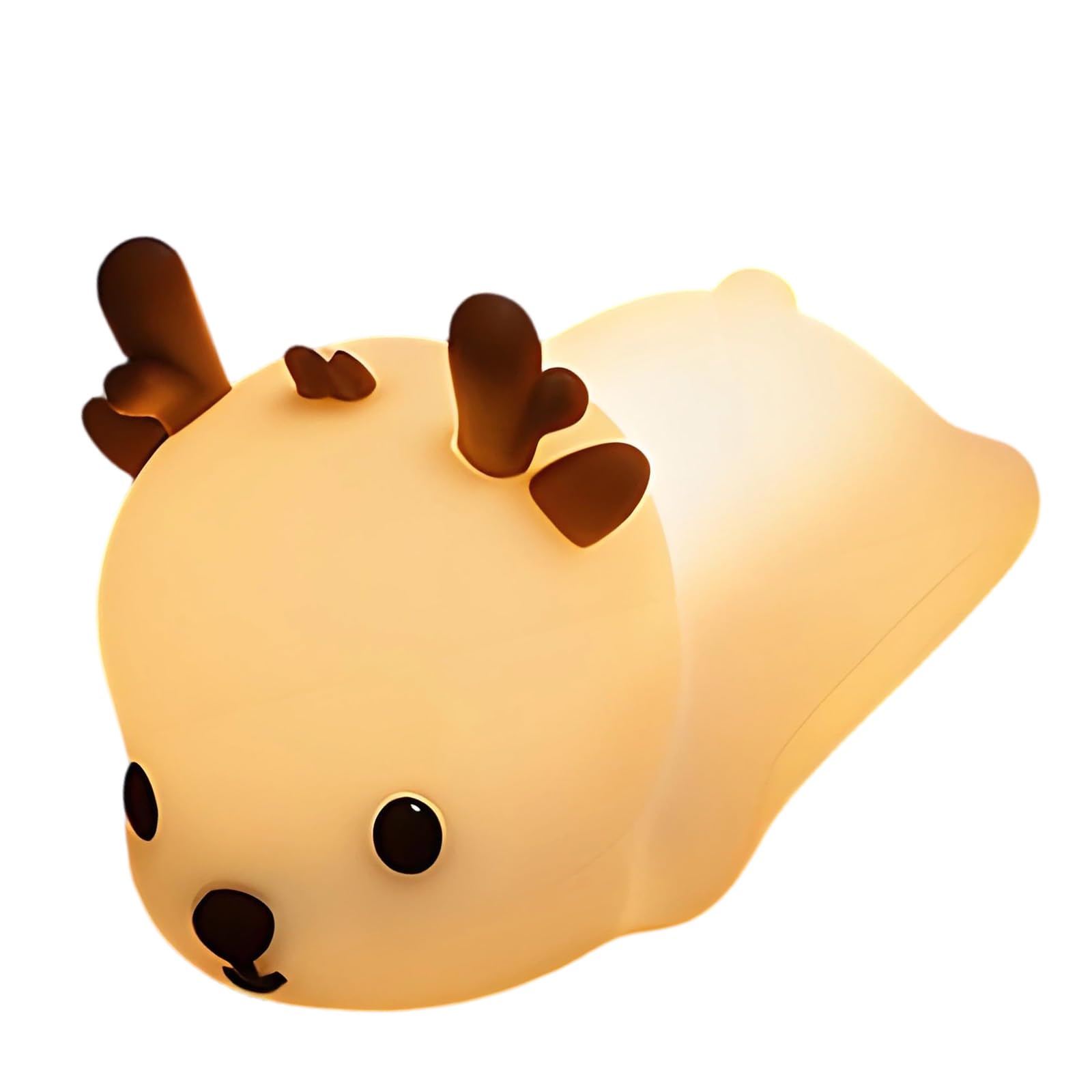 Buxuaaaa LED Rechargeable Cartoon Deer Lamp Decoration Bedside Lamp Silicone Night Lights Touch Control Night Light Rechargeable Bedside Desk