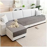 Fundas para Sofa 3/2/4/5 Plazas Terciopelo Funda Cubre Sofa Chaise Longue Protector Cubre en Forma de L Reversible Antideslizante(Gris Oscuro,70x180cm)