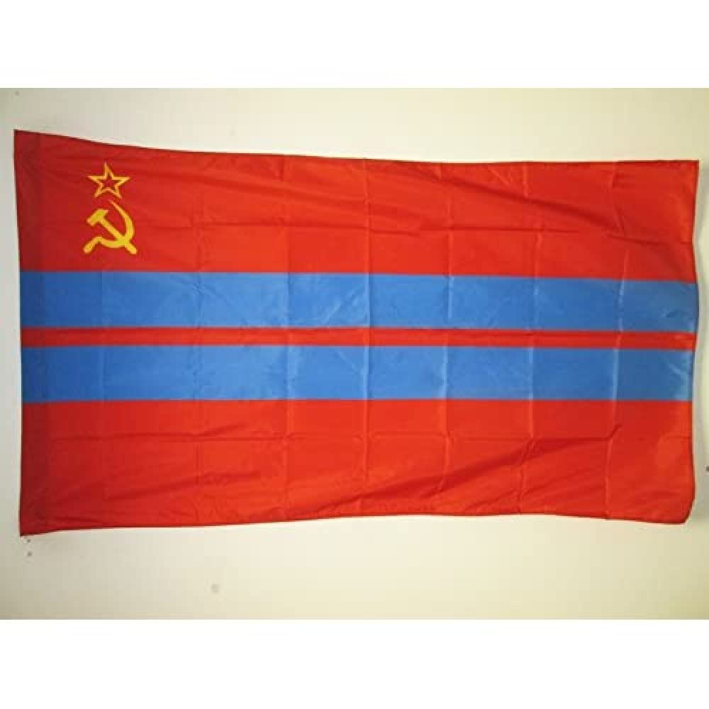 AZ FLAG, Turkmen Soviet Socialist Republic Flag, 2x3 Ft, Turkmenistan SSR Banner with Sleeve, 100% Polyester, Fade Resistant