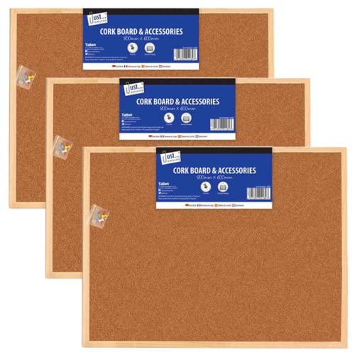 600x800mm Wooden Frame Cork Board with Colourful Push Pins for Office, Home, Notes Organiser (3) โ image 1