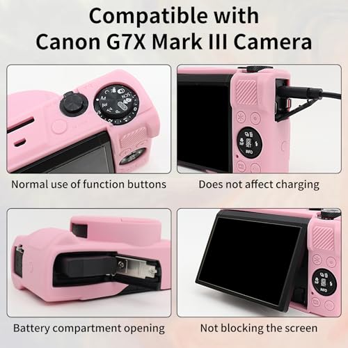 Funda de silicona para Canon Powershot G7 X Mark III rosa miniatura 2