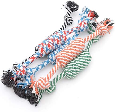 MOVAWAKY Geometry Dog Shape Pet Toy Knot Braid Chew Cotton Rope Puppy Pet Toys Dog Indestructible Small