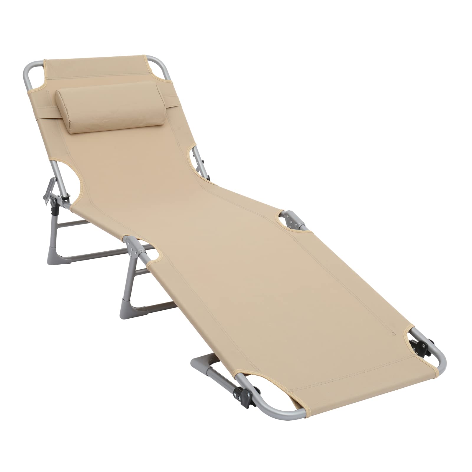 Buy VINGLI Patio Folding Chaise Lounge Chair, 4 Levels Adjustable