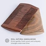 ZEUS Organic Sandalwood Double-Sided Beard Comb with Genuine Leather Sheath - R31 - Image 5