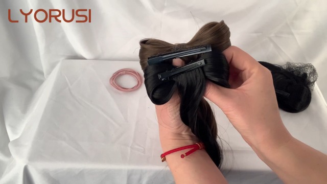 Ponytail Wig Red Bowknot Hair Extension 14 Inch 2 Pack for Party Style Amazon.com : LyoRuSi Ponytail Hair Extension Red Bowknot Wig  main image 2