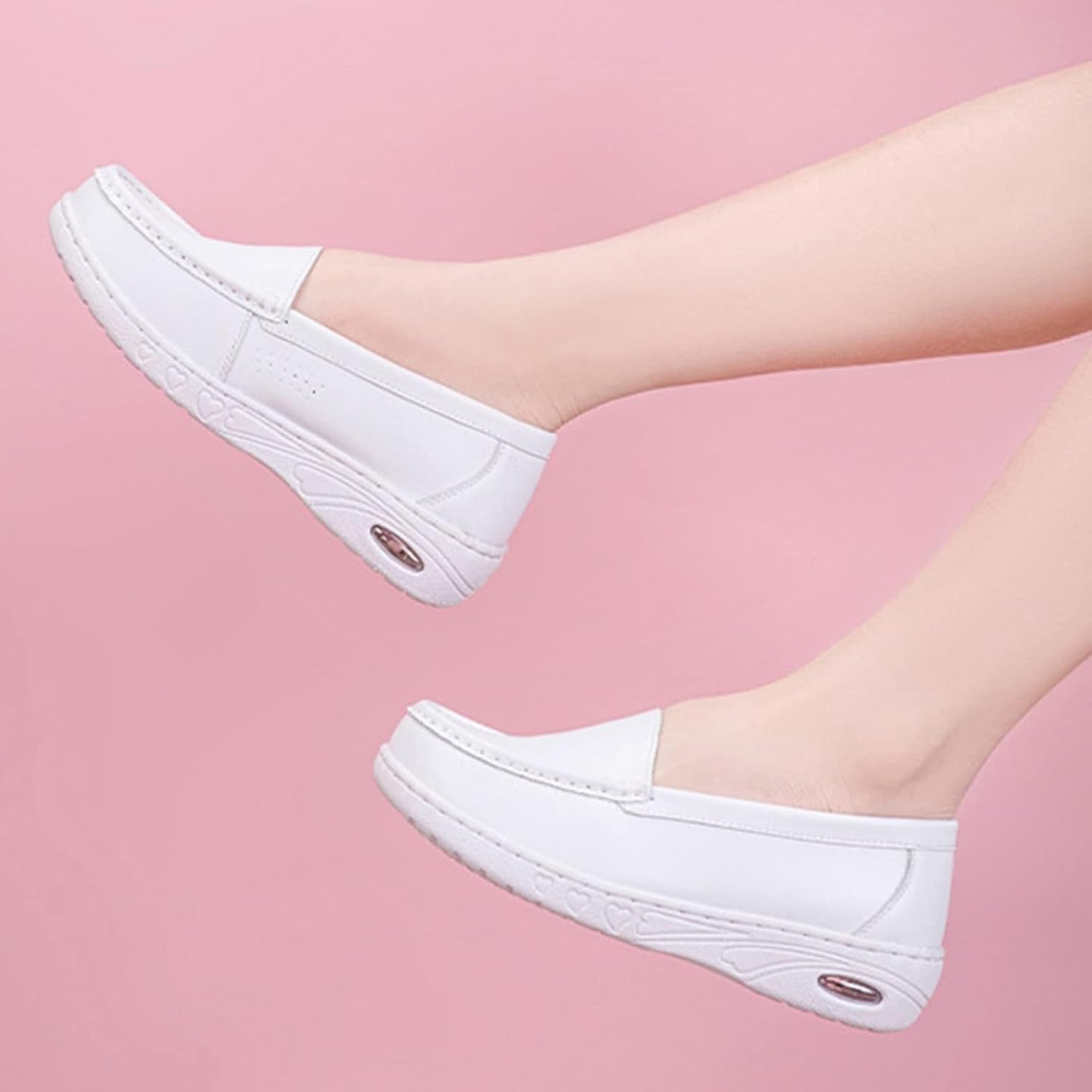 Step-in Healthcare Nurse Shoes,Comfortable Oil and Slip-Resistant Chef Work Shoes for Women Food Service,Breathable Loafers Nursing Shoes Women,for Medical Workers/Kitchen