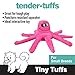 Snuggle Puppy Tender-Tuffs Small Dog Toys - Pink Plush Octopus Dog Toy for Small Breeds with Puncture Resistant Squeaker