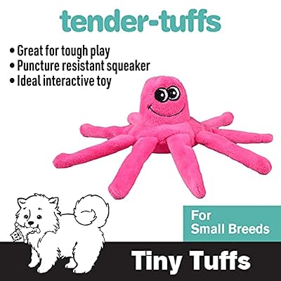 Snuggle Puppy - Plush Tender-Tuffs Tiny Octopus and Dolphin Bundle -  with Snuggle Puppy and Small Tough Dog Toys with Puncture Resistant Squeaker