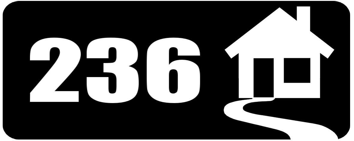 Numéro de maison 236 vinyle autocollant noir 20x8 cm pour boîte aux lettres et porte