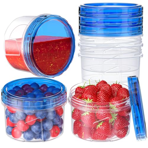 ZGDYi 6 Piezas Envases de Plástico con Tapa 500ml,Tapers de Plástico ReutilizablesTarrinas de Herméticas,Salsa,Yogur,Tapas Rosca Antifugas Recipientes Pequeños con Tapa para Microondas,Congelador