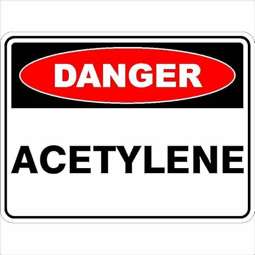 Acetylene Danger Signs Metal Tin Sign 8 x 12 inch for Industrial & Commercial
