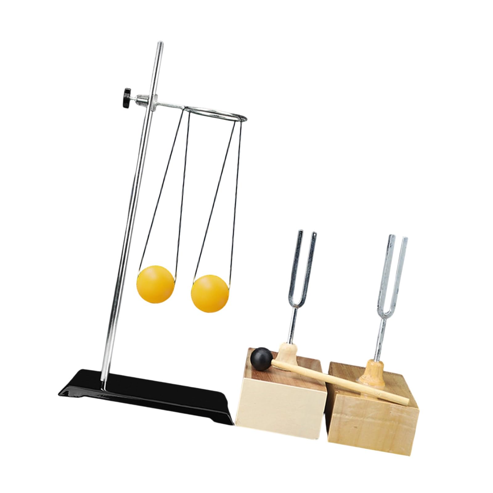 Resonanz Demonstrationsset für Physiklabore mit 440-Hz Stimmgabeln, Holzkiste und Experimentierwerkzeugen Set aus Resonanzbox und Stimmgabeln