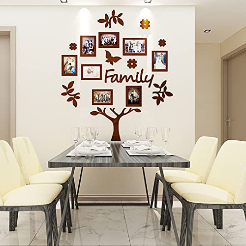 Chezmax Family Tree Picture Frame Wall Decor Acrylic Family Tree Photo Frames Wall Stickers 3D Art Wall Decal Tree Self Adhesive Creative Tree Sticker For Home Living Room Bedroom Office Porch Decor #TOP10