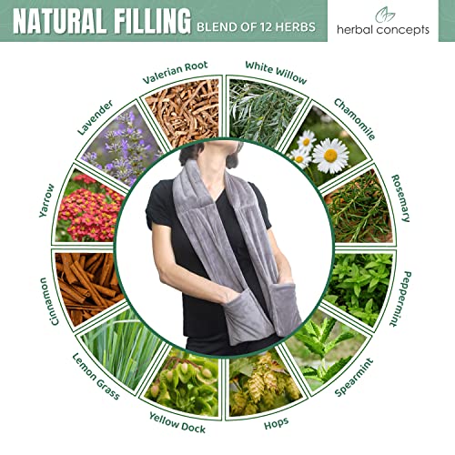 Herbal Concepts Warming Scarf | Fur Collar for Women | Heated Scraf | Winter Warm Scarves with Pockets |Mauve3