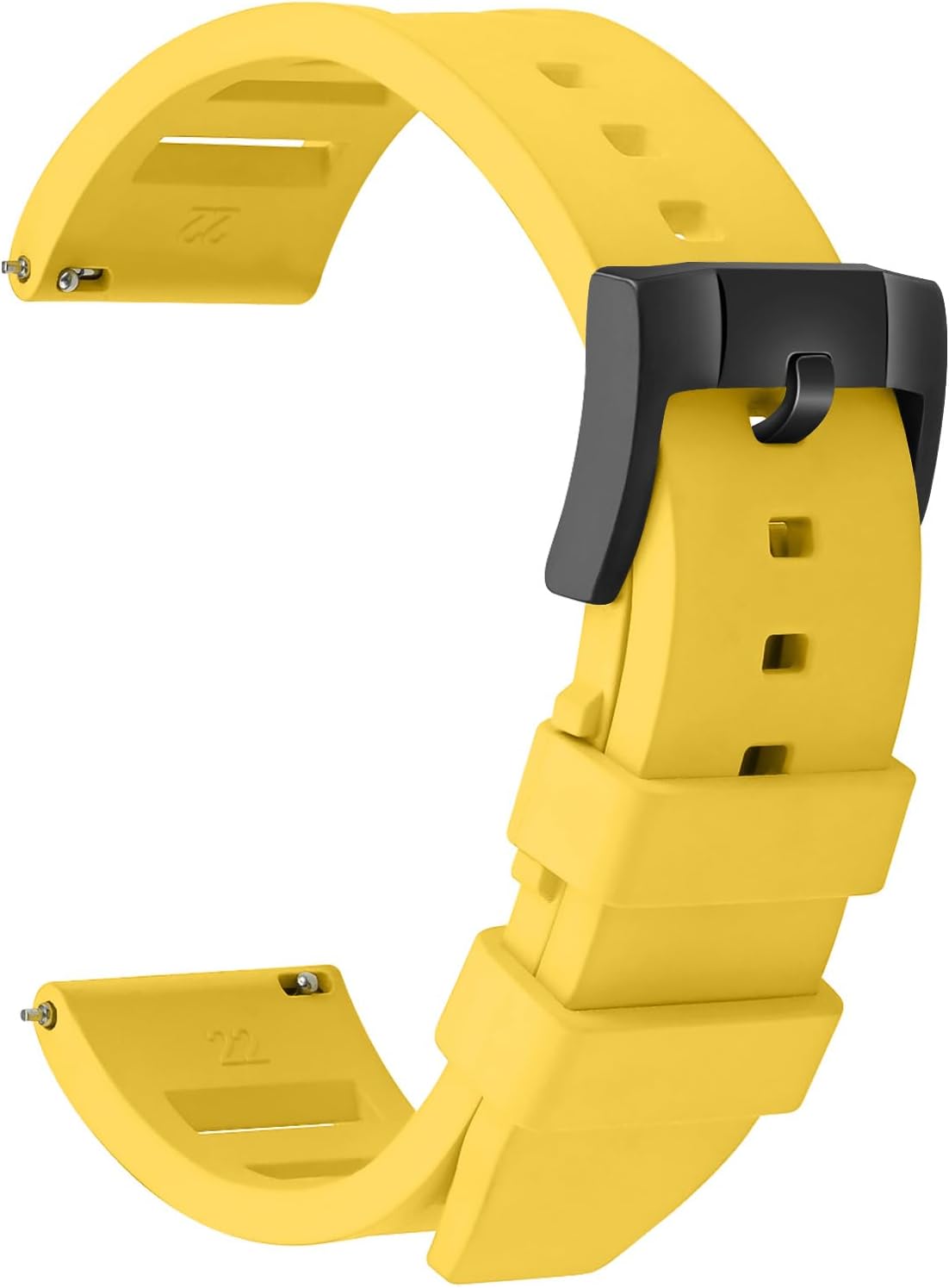 ULLCHRO Quick Release FKM Rubber Watch Bands Fluororubber Watch Band Replacement Strap for Men Women Soft Breathable Diving Strap with Black Buckle 19mm 20mm 21mm 22mm 24mm