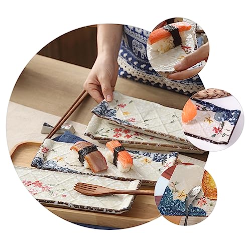 Plato cuadrado de cerámica estilo japonés para sushi miniatura 2