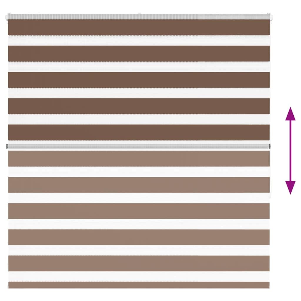 Store Zèbre Jour Nuit Marron 150x150 cm, Store Enrouleur Double Tissu Polyester avec Rail Aluminium, Rideau Tamisant et Occultant pour Fenêtre de Salon, Chambre et Bureau