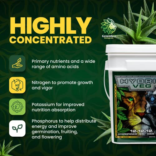 Fertilizante líquido concentrado GreenGro Hybrid Veg 6lb miniatura 2