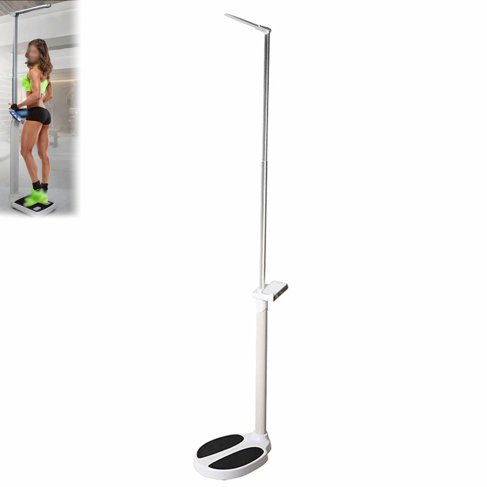 Báscula de altura y peso, 82-210 cm, doble pantalla, rango de pesaje de 0,3 a 180 kg con aviso de voz, báscula digital LCD todo en uno para adultos y niños,A